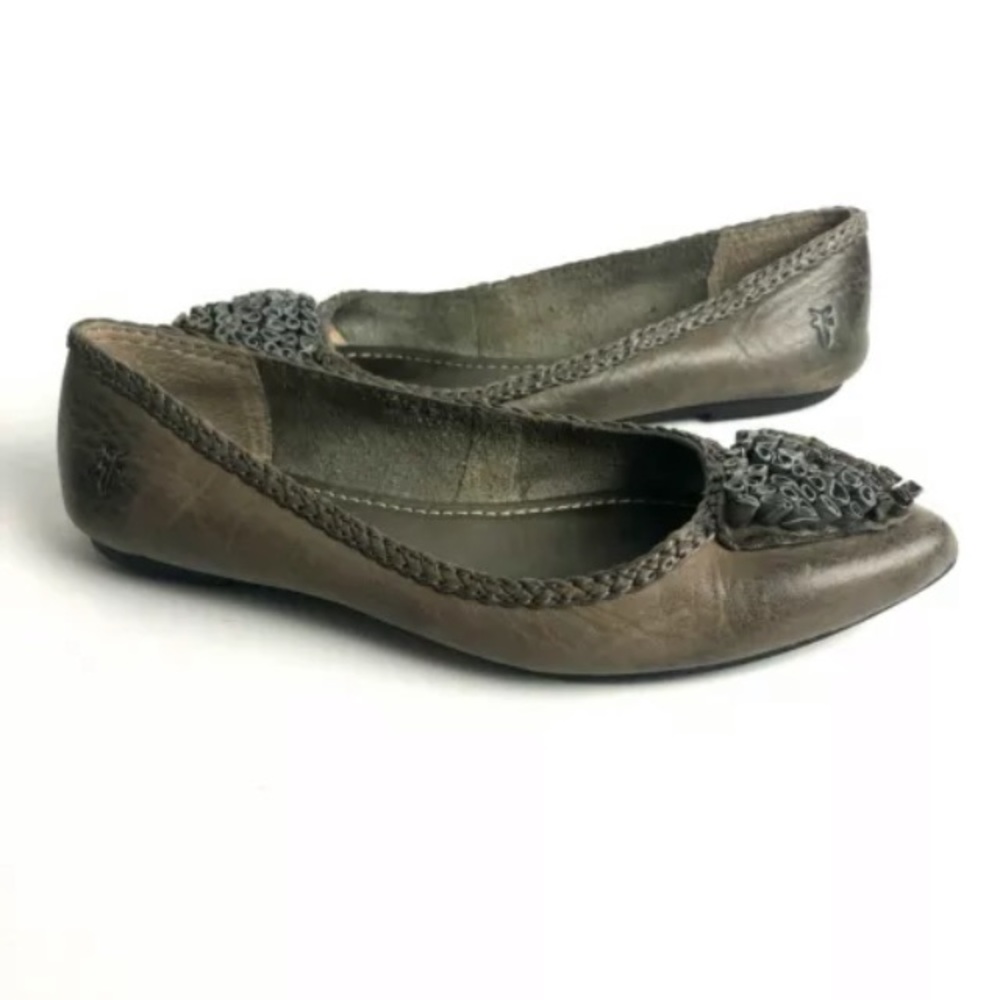 Frye Women's Dark Gray Leather Flats